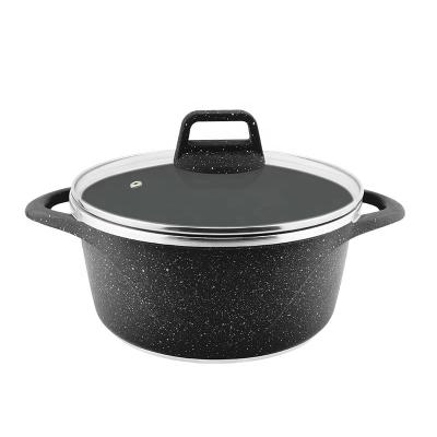 China New Design Stocked Non Die Casting Aluminum Stick Casserole With Grill Pan Induction Cooking Pot for sale