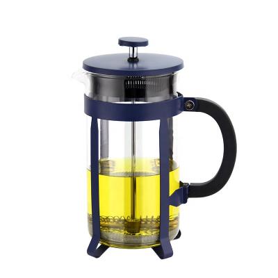 China New Design 800ML Glass Sustainable Tea Maker With Stainless Steel Teapot For Home for sale