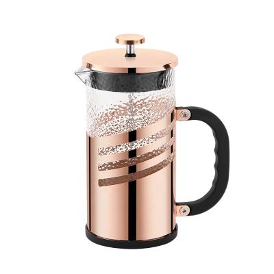 China New Design 1000ML Viable Hammer Glass Tea Maker With Stainless Steel Teapot For Kitchen for sale