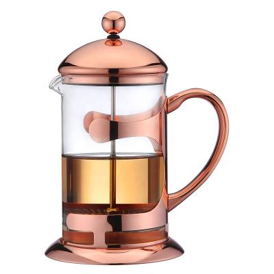 China Sustainable New Design Household Glass Tea Maker With Stainless Steel Teapot For Kitchen for sale