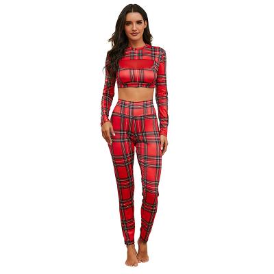 China Plus Size QUICK DRY WOMEN'S Sportswear Plaid Plaid Yoga Sets Women's Yoga Set for sale