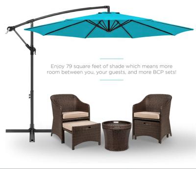 China Modern Patio Offset 10ft Large Cantilever Umbrella Outdoor Hanging Umbrella for sale