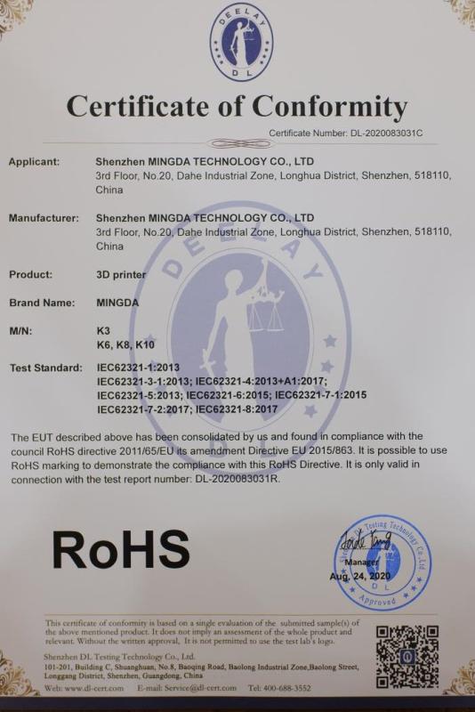 RoHS - Shenzhen Mingda Technology Co., Ltd.