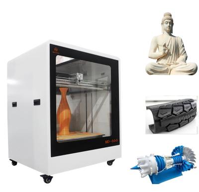 China Large frame 3d printer high resolution metal pla 3d printer MINGDA MD-666 full color pla 3d filament 3d printer for car bumper for sale