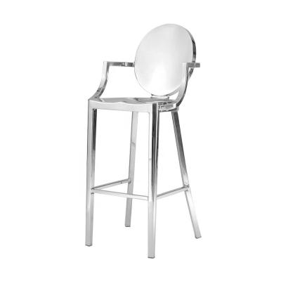 China Contemporary Style Metal Bar Chair Restaurant Industrial Stainless Steel Bar Stool for sale