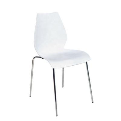 China High Quality Minimalist Minimalist White Without Arms Metal Legs Plastic Chair For Restaurant for sale