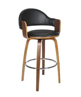 China Modern Barstool Bar Stool Log Leg Cushion Armchair Leather Bar Stool for sale