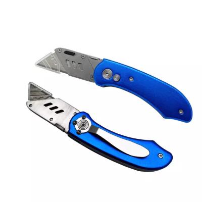 China Bestselling Aluminum Variable Blade Folding Quick-Change High Level SK5 Blade Handle Retractable Pocket Knife for sale