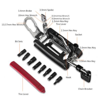 China Amazon Eco-Friendly Hot Selling 21 in 1 Multitool Portable Multi Function Repair Bicycle Recycling Tool for sale