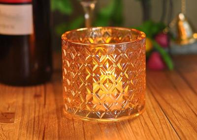 China Recycled Decorative Glassware Candle Jar Shiny Liquid Luster Finish for sale