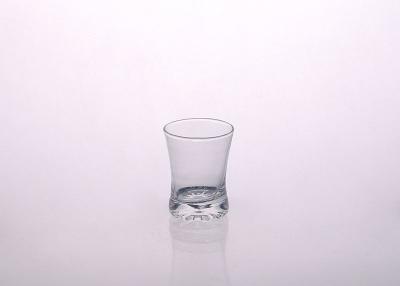 China Custom Size Machine Blown Clear Tall Shot Glass With Heavy Pattern Bottom , 2oz for sale