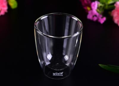 China Drinkingware Double Wall Thermo Borosilicate Glass Microwave Logo Decal On The Bottom for sale