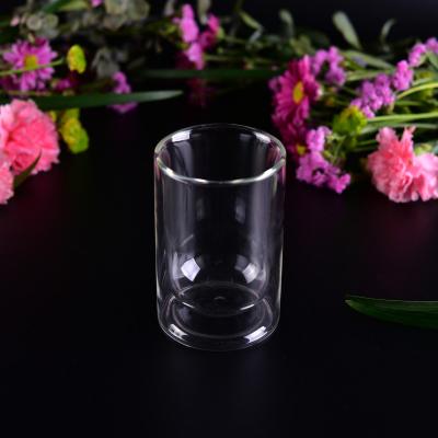 China Popular 85ml Double Wall Borosilicate Glass Tea Cup Bottom dia 5.2cm for sale