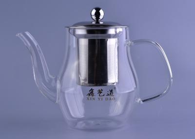 China 700Ml Volume Heat Resistant Drinking Glasses Teapot With Stainless Filter And Lid for sale