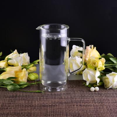 China 990Ml Borosilicate Double Wall Glass Tableware Clear Glass Jug For Water for sale