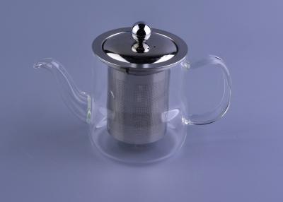 China 430Ml Borosilicate Glass Teapot With Stainless Steel Strainer And Lid for sale