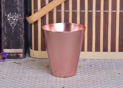 China 95ml Rose Gold Taper Cone Shaped Aluminium Candle Vessel Metal Jars For Candle Making for sale