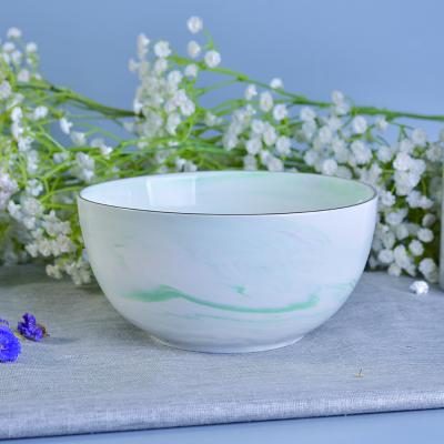 China Green Marble Ceramic Candle Bowl Vessels Wedding Decoration OEM service for sale