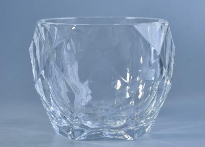 China High White Crystal Candle Holders Glass , Diamond Shaped Glass Candlestick Holders for sale