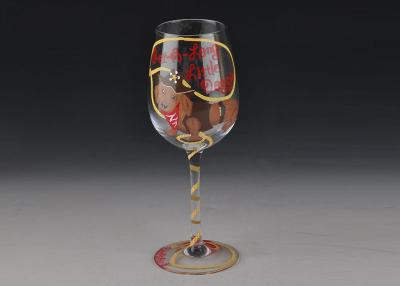 China Beautiful crystal wine glasses Hand Painting Red Wine Glass Cup personalized for sale