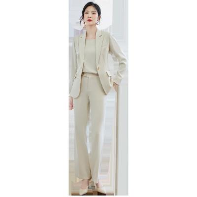 China Custom Made Anti-Wrinkle Workwear Casual Suits For Ladies Office Business Pants Set Career Suit Woman for sale