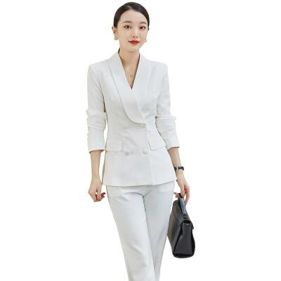 China Anti-wrinkle fashion elegant women's Korean tuxedo business suit woman pants set for sale