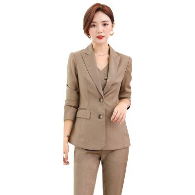 China Latest Anti-wrinkle Fashion Formal Office Casual Elegant 3 Piece Women Tuxedo Suit Set for sale