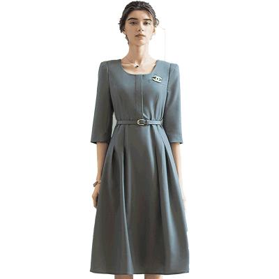 China Low Price Good Quality Office Dresses Suit Dress Anti-Static Classy Women Office Ad Dress for sale