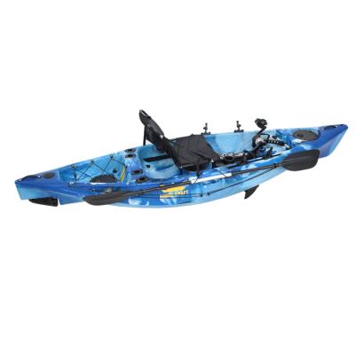 China LLDPE China Manufacture Single Pedal Kayak With 1x Electric Motor Fishing Boat for sale