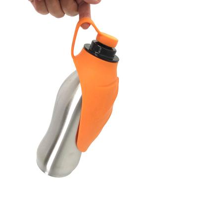 China Pet Cat Outdoor 550Ml Pet Travel Automatic Portable Squeeze Water Bottle for sale