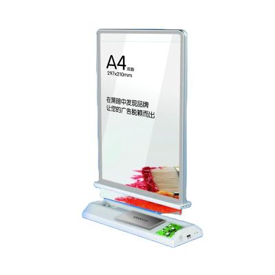 China Anti-UV ABS material abcmix desk led light box, 2 sides counter display led signage for retail and chain stores for sale