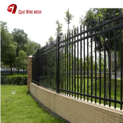 China Easily Assembled Powder Coated Vinyal Garrison Fence Panel 1.8mH x 2.4mW Black Color for sale