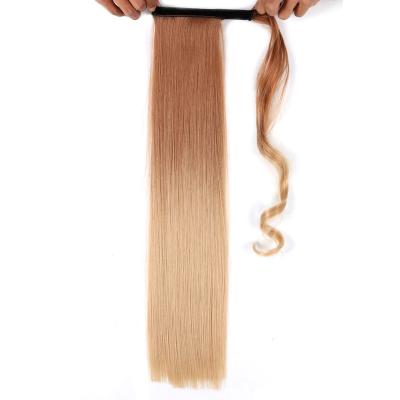 China Wholesale Silky Straight Long Wave Cuticle Aligned Hair Ponytail Extension Black Ponytail Clip In Hair Extensions for sale