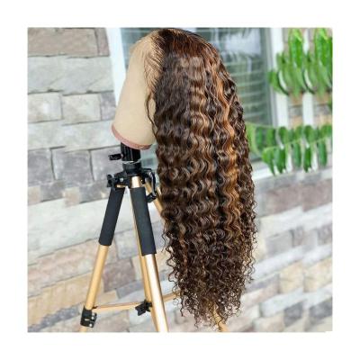 China Top Quality Best Price Best Quality Silky Straight Natural Black Blonde Blonde Deep Wavy Curly Wig Lace Front for sale