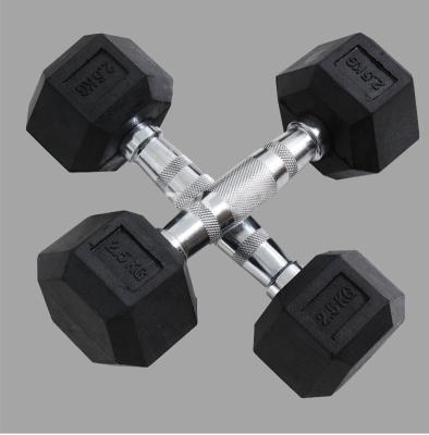 China Dummbell Hex Dummbell Cast Iron Universal Rubber Dumbbell Weight Lifting Home Gym Fitness for sale