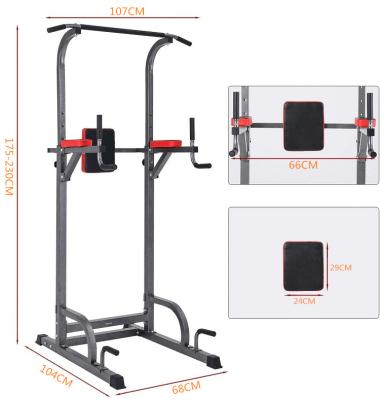 China Indoor Height Adjustable Power Tower With Dip Station, Pull Up Bar Stance Tower Gym Equipment Sports Pull Up Tower for sale