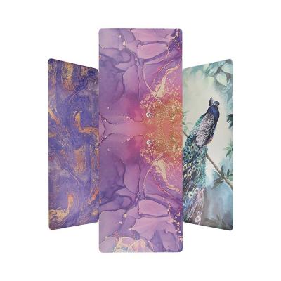 China Custom Yoga Mat With Print Pilates Logo Anti Slip Pu Yoga Mat Eco Friendly Natural Rubber New Desig 4mm Nature Exercise ZYFIT Yoga Gym Fitness for sale