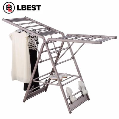 China Collapsible Folding Clothes Drying Rack Cloth Rack Clothes Drying Hanging Rack For Clothes for sale