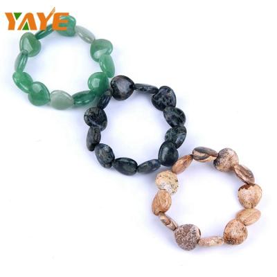 China Natural Stone Charm Crystal China Wholesale Heart Shape Bangle Love Bracelet for sale