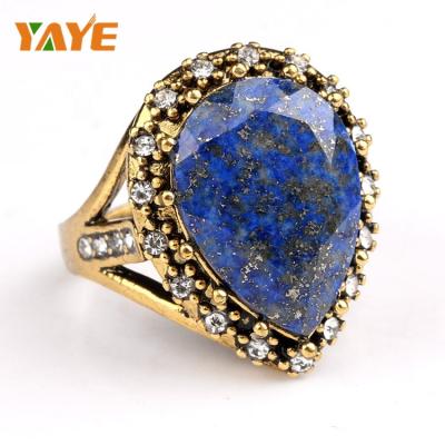 China Wholesale Bulk Natural Tumbled Stone Ring For Sale Lazulite Cabochon Chakra Healing From Europe for sale