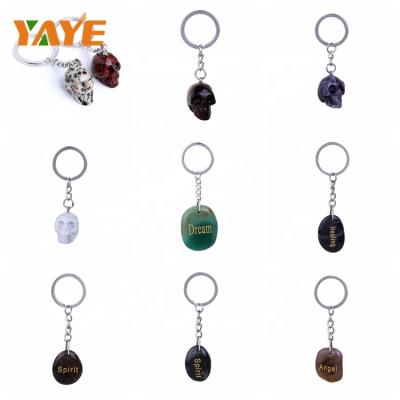 China Europe Christmas Gift Natural Stone Customized Design Engraved Key Chain For Wholesale for sale