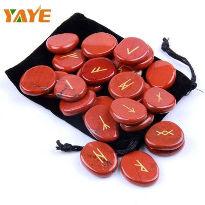 China Europe Fashion Custom Engraved Stone Inspirational Rune Set Wholesale With Decor Red Jasper for sale