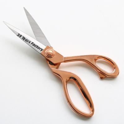 China Fabric /Sewing Shears Rose Gold Stainless Steel Dressmaker Professional Heavy Duty Tailor Scissors 8.5