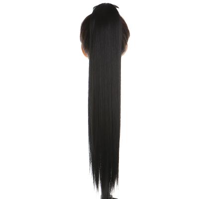 China Long Wavy Wrap Around Clip In Heat Resistant Synthetic Natural Wave Pony Tail Fake Hair Ponytail Hair Extension for sale