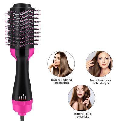 China Household One Step Hair Dryer Palette and Volumizer Salon Hot Air Styling Brush Negative Ion Generator Hair Straightener Curler in One for sale