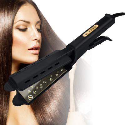 China Household Straightening Irons Thermal Performance Professional Tourmaline Heating Plate Temperature Adjustment Ceramic Hair Straightener for sale