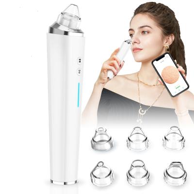 China Cordless Video Remover 6 LED 20X 5.0MP Camera Electric Acne Remover Blackhead WiFi Face Blackhead Vacuum Suction Pore Removal Cleaning Tool Black for sale