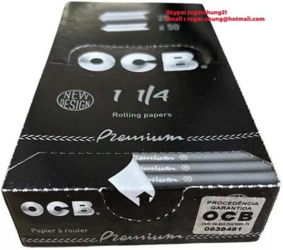 China OCB Premium 1 1/4 SizeBlack Rolling Paper Slow Burning Papers. for sale