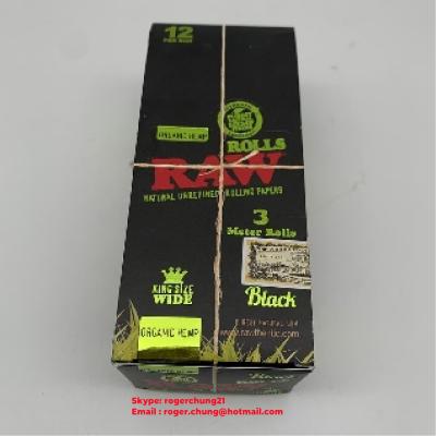 China RAW Black King Size Rolls - 5 Meters  slow burning papers. for sale