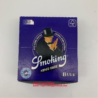 China Smoking King Slim Blue  Rolling Paper  Rolling Paper Slow Burning Papers. for sale